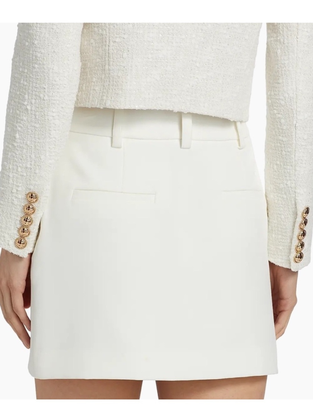 Generation Love Imogen White A-line Mini Skirt with Gold Buttons - Picture 2 of 7